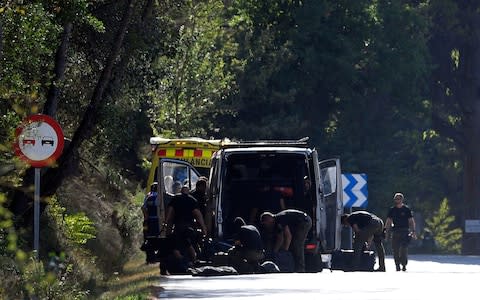 Site where Moroccan suspect Younes Abouyaaqoub was shot - Credit: LUIS GENE/AFP/Getty Images