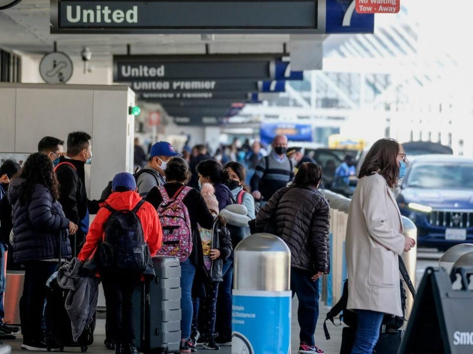 Travelers at LAX airport