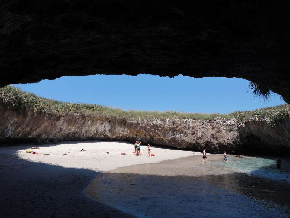 Located on the remote Marieta Islands off Puerto Vallarta, this beach was once a military practice site used by the Mexican government in the early 1900s.   Now, ecological tours that offer snorkeling and kayaking are the name of the game on "Hidden Beach."