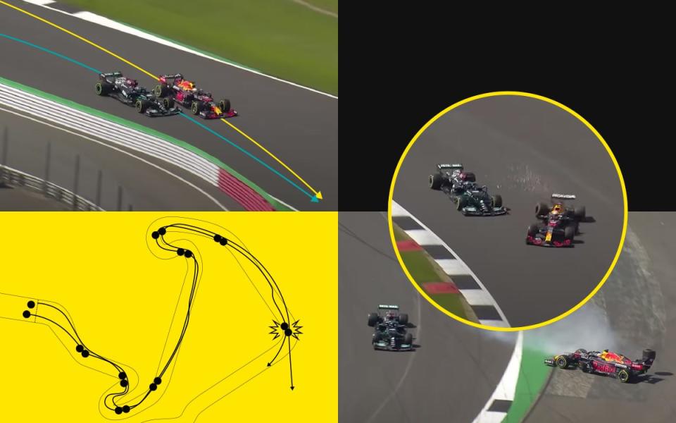 Image of Verstappen and Hamilton's crash