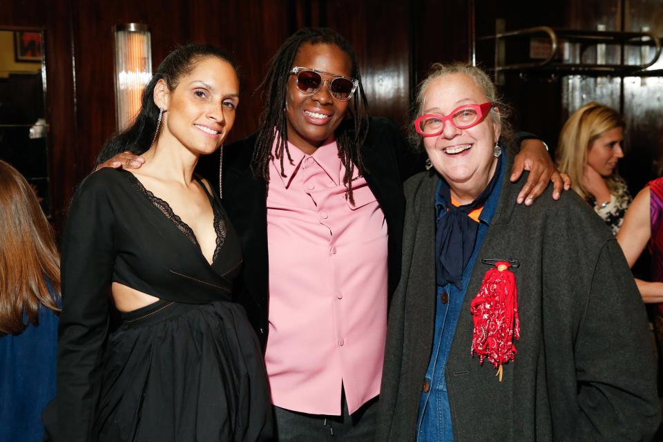 <h1 class="title">Racquel Chevremont, Mickalene Thomas, and Kim Hastreiter</h1><cite class="credit">Photo: BFA</cite>