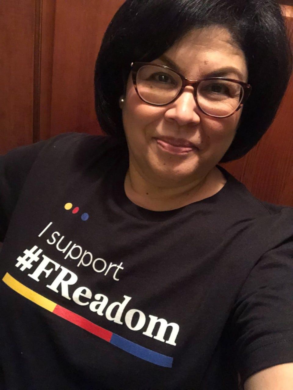 Becky Calzada, a school librarian in Texas, and two of her peers co-founded a group called the FReadom Fighters with the idea of pushing back against censorship efforts in school libraries.