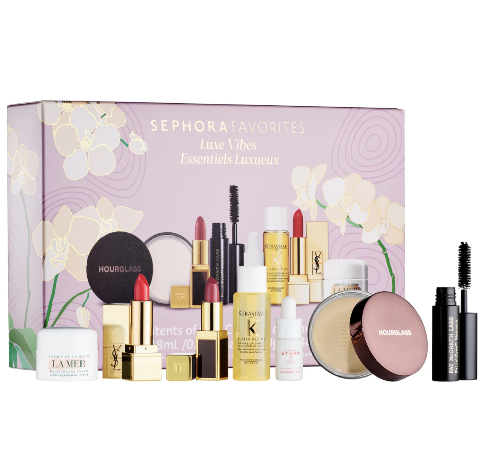 Mini Luxe Vibes Beauty Set, la mer, ysl, hourglass beauty (photo via Sephora)