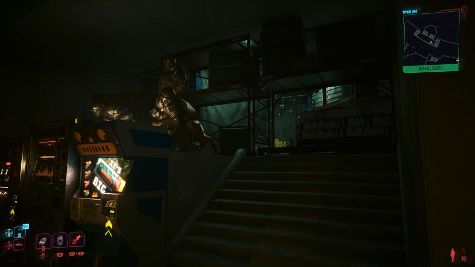 Cyberpunk 2077 Restricted Data Terminal hidden in the stadium