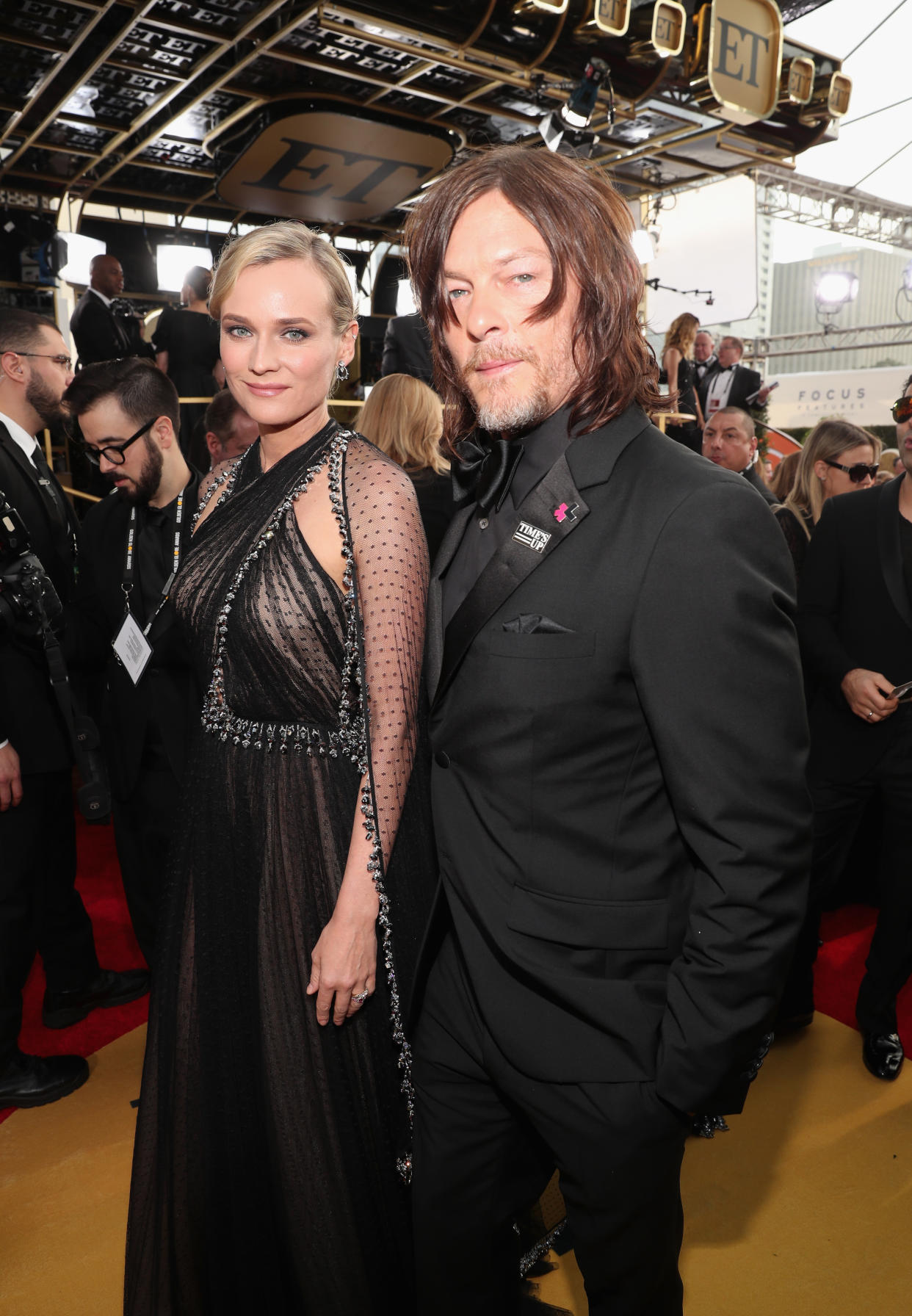 Diane Kruger and Norman Reedus arrive at the 75th annual Golden Globe Awards held at the Beverly Hilton Hotel on Jan. 7, 2018. (Photo: Christopher Polk/NBC/NBCU Photo Bank via Getty Images)