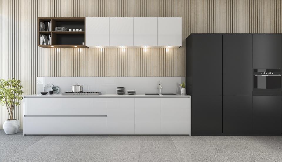 kitchen with closed cabinet storage