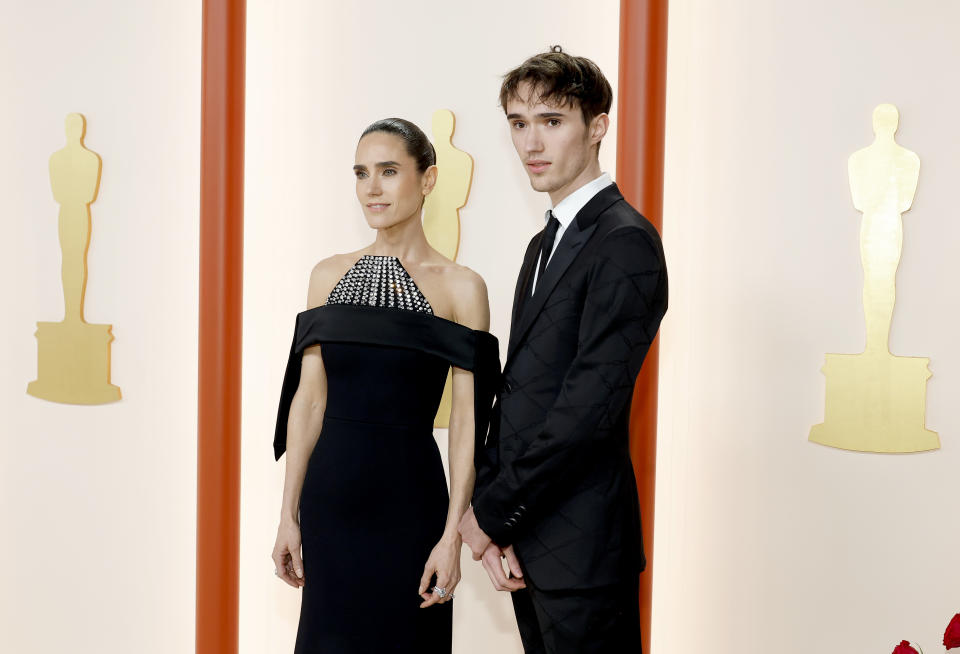 Jennifer Connelly and Stellan Connelly Bettany attend the 95th Annual Academy Awards on March 12, 2023 in Hollywood, California. (Photo by Mike Coppola/Getty Images)