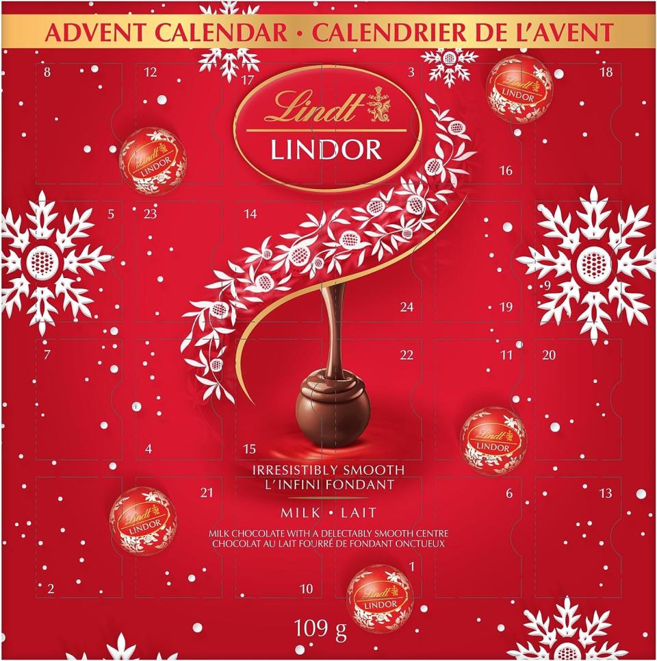 Lindt LINDOR Milk Chocolate Lovers Advent Calendar. Image via Amazon.