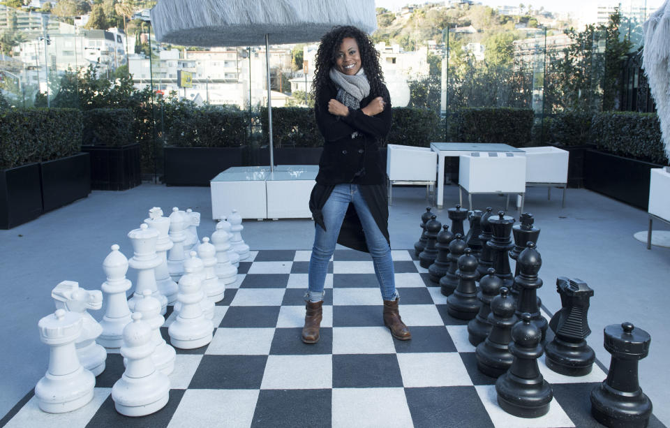 Production designer Hannah Beachler poses for a picture in West Hollywood, California, on&nbsp;Feb. 22, 2018. She designed the world of Wakanda in the recent film "Black Panther."&nbsp;