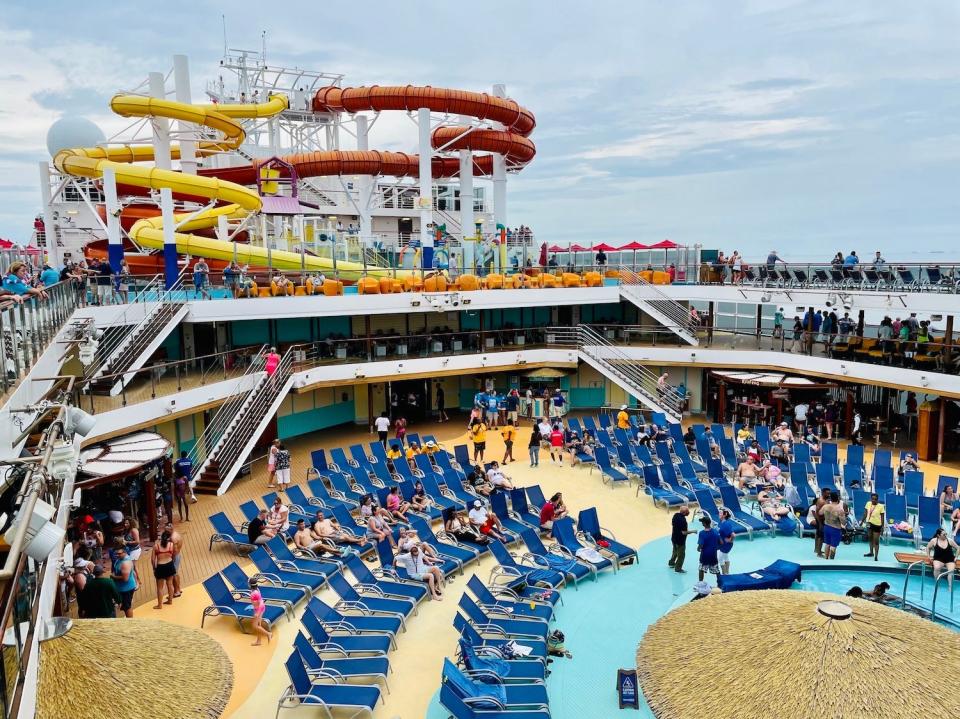 The deck on the Carnival Vista cruise ship.