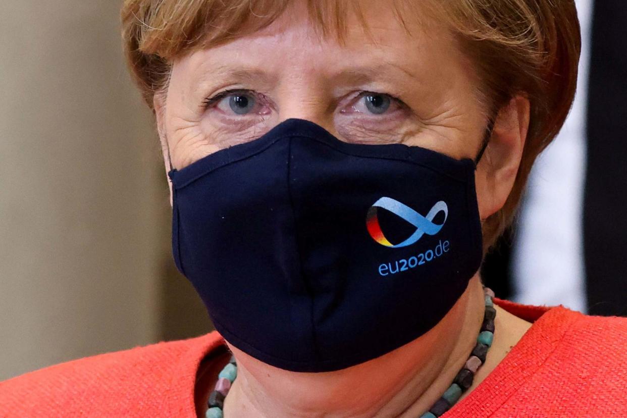 Angela Merkel wearing a face mask: REUTERS