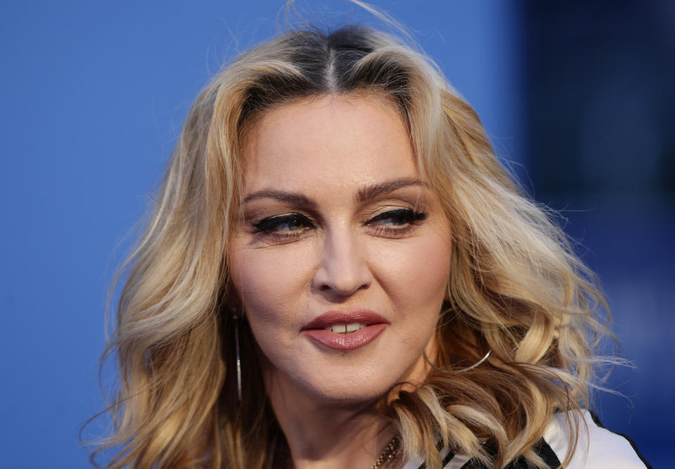 Madonna arrives for the premiere of Ron Howard's The Beatles: Eight Days A Week - The Touring Years at the Odeon Leicester Square in London.