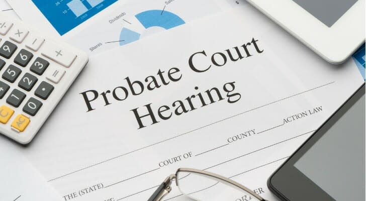 Probate court hearing documents