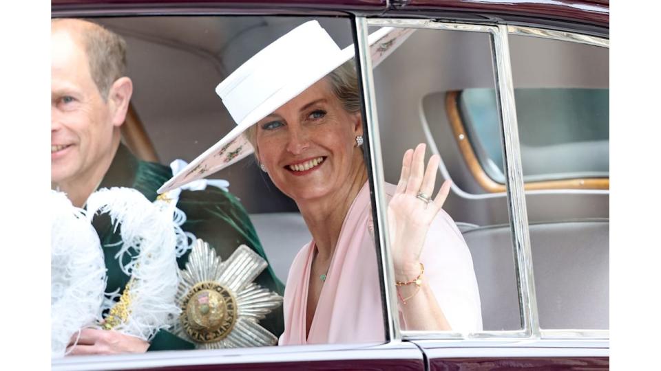 Prince Edward and Sophie depart the Thistle Service