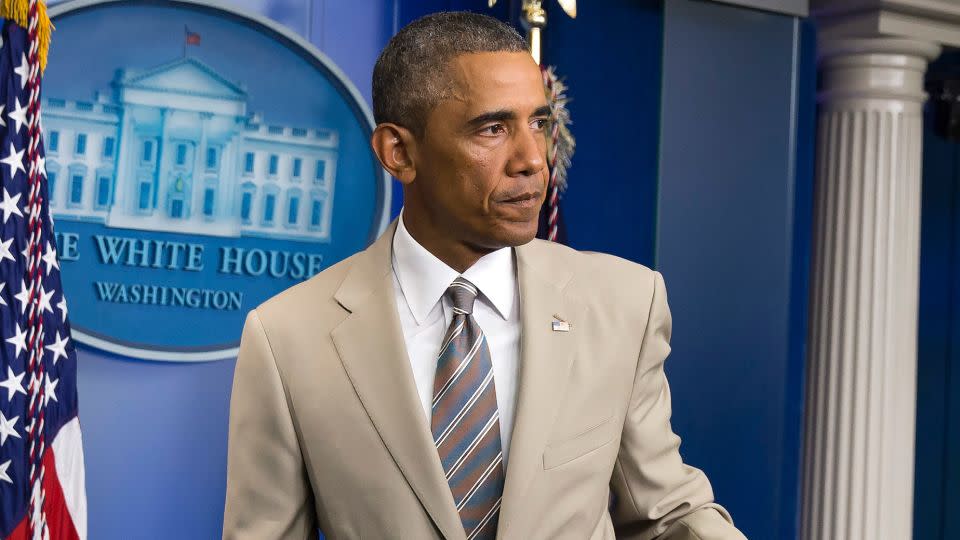 Greenfield made countless suits for President Barack Obama, including the infamous tan suit that caused uproar in 2014. The suit, a departure from the President’s usual charcoal or navy ensembles, was the source of sustained, headline-grabbing controversy. - Evan Vucci/AP