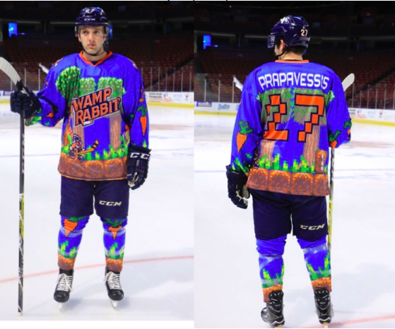 Greenville Swamp Rabbits Game Worn Black Panther MARVEL Night ECHL Hockey  Jersey