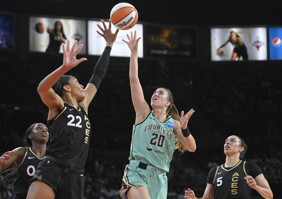 Sabrina Ionescu broke multiple records Wednesday night. (Photo by Melissa Majchrzak/NBAE via Getty Images)