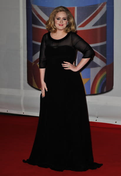 <div class="caption-credit"> Photo by: Getty Images</div><div class="caption-title">The Round, Adele</div><p> <b>The O Shape Body (Round)</b> <br> </p> <p> The upper back is narrow and it thickens around the mid section with no waist definition, ending with slender legs that give the appearance of a narrow lower body. It' a bit more difficult to dress, but not impossible! The best thing to do is to turn this type of body into an X shape; always try to widen the back, as it will give the appearance of better posture. Singers Adele and Queen Latifah are examples of this body shape. (Getty Images/Adele) </p>