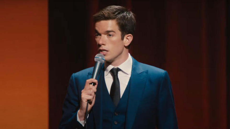 John Mulaney on stage in John Mulaney: The Comeback Kid