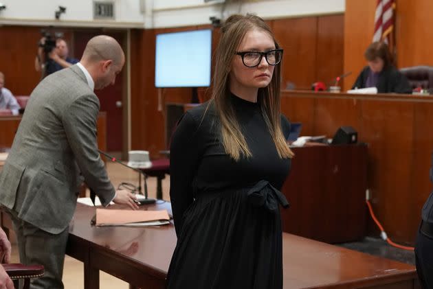 Anna Sorokin is led away after being sentenced in Manhattan Supreme Court on May 9, 2019, following her conviction on multiple counts of grand larceny and theft of services. (Photo: TIMOTHY A. CLARY/AFP via Getty Images)