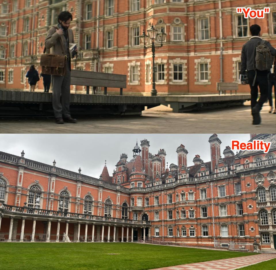 Darcy College isn't real — but the scenes are filmed at a real London university.