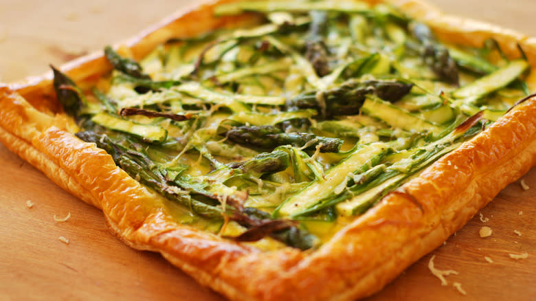 shaved asparagus tart