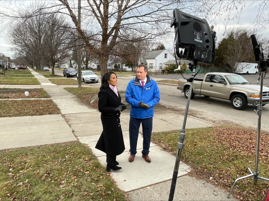 News 8's Brian Sterling with NBC News' Kristen Welker. (Courtesy NBC)