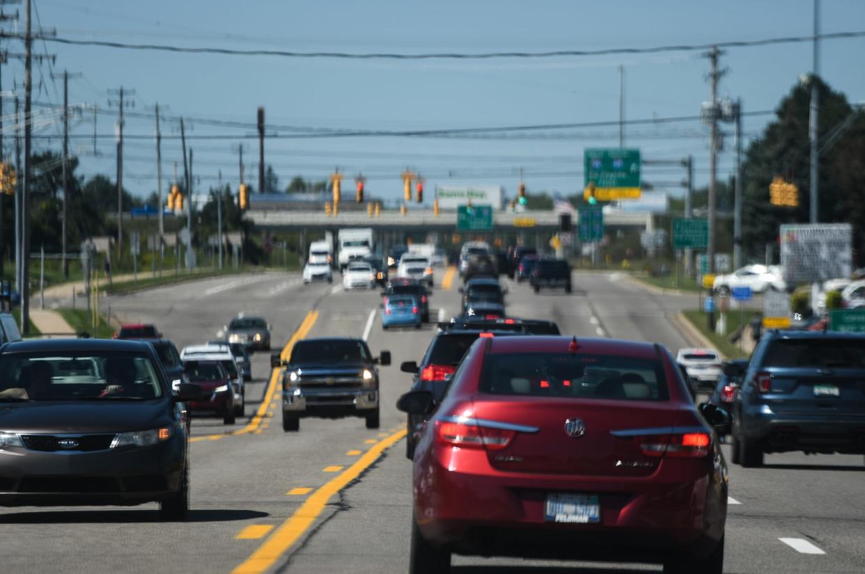 Traffic seen in Delta Township Friday Sept. 1, 2023, near north Canal Road and West Saginaw Highway.