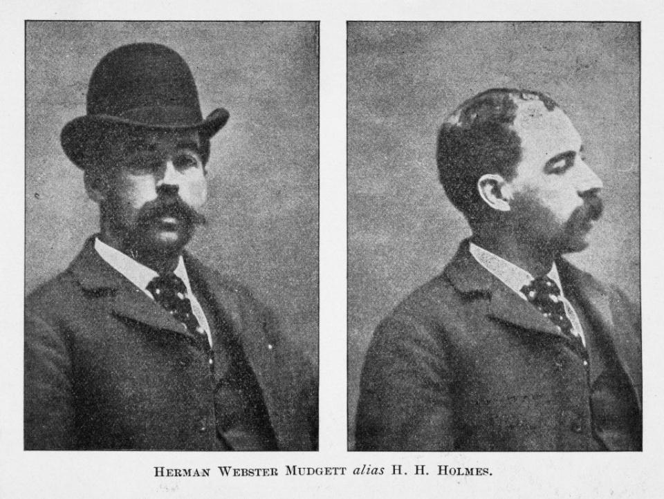 a police portrait photo of h h holmes