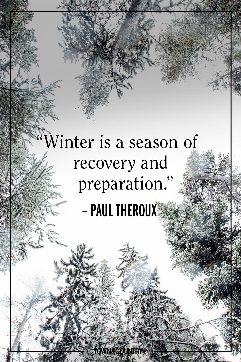 <p>"Winter is a season of recovery and preparation."</p><p><em>– Paul Theroux</em></p>