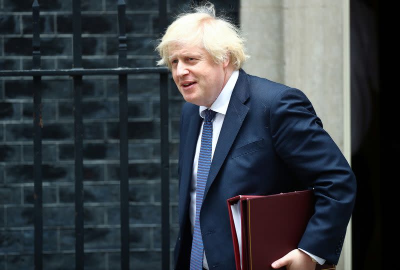 Britain's Prime Minister Boris Johnson leaves Downing Street in London