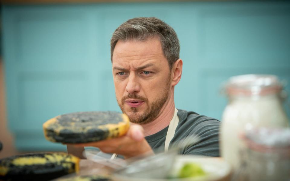 James McAvoy channels Professor X and attempts to lift a cake with his mind -  Mark Bourdillon