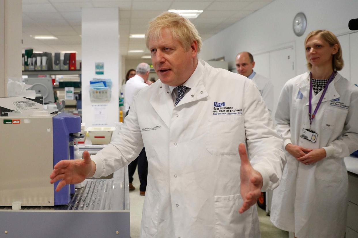 Prime Minister Boris Johnson at the National Institute for Health Research: PA