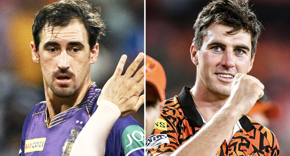 Mitchell Starc and Pat Cummins in the IPL.