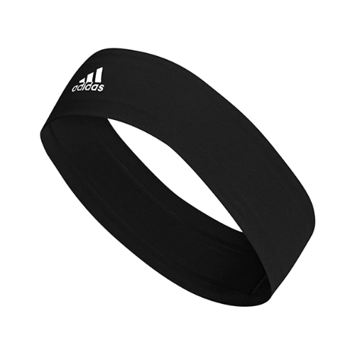 Black Adidas Alphaskin 2.0 headband against white background