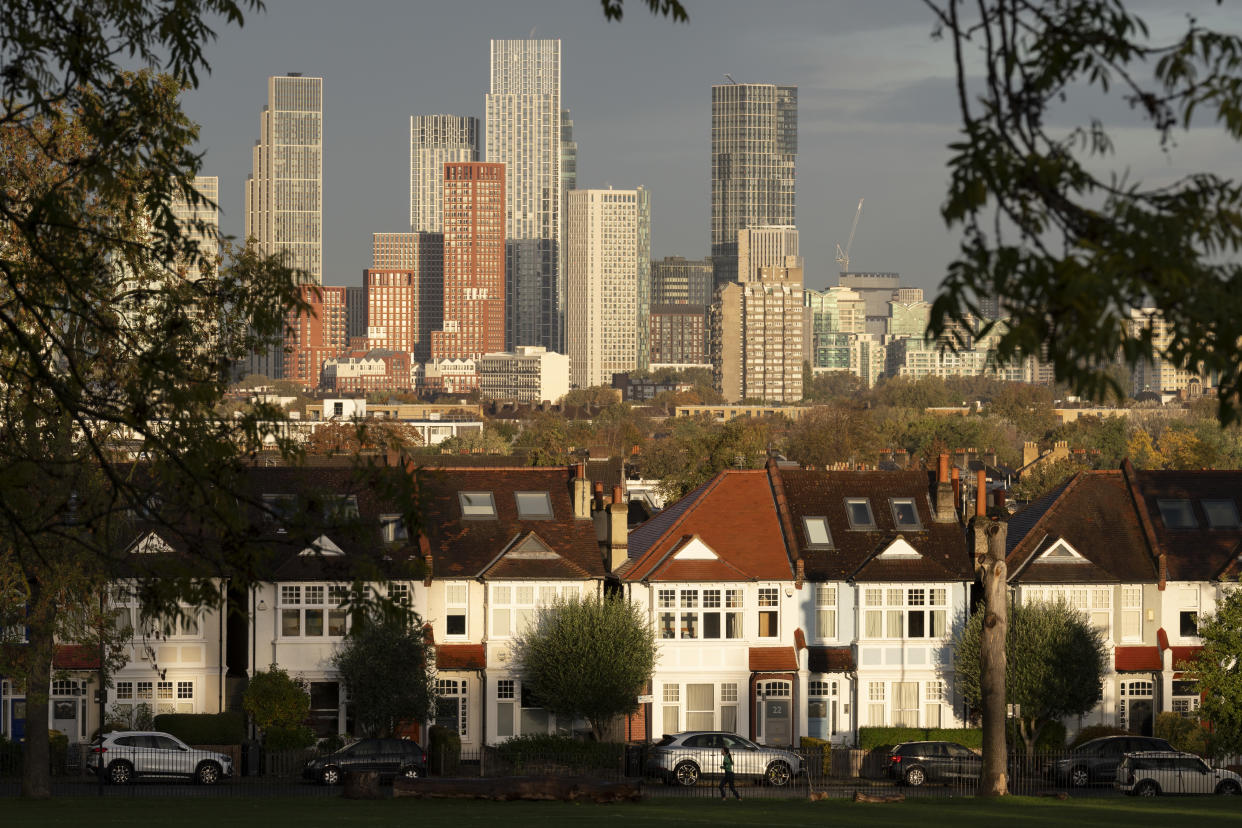 mortgage Looking through ash trees towards suburban residential properties and distant city high-rises in Ruskin Park, a public green space in Lambeth, on 9th November 2023, in London, England. (Photo by Richard Baker / In Pictures via Getty Images)