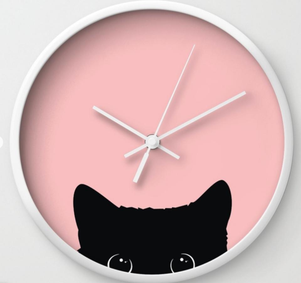 FOR THE DECORATOR: Black Cat Wall Clock