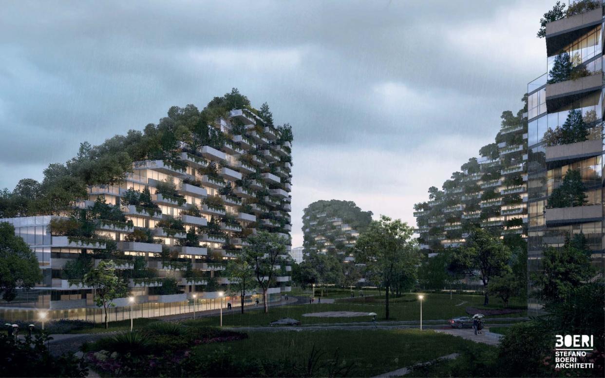 <span class="article-embeddable-caption">All buildings will be surrounding with plants and trees.</span><cite class="article-embeddable-attribution">Source: Stefano Boeri Architetti</cite>