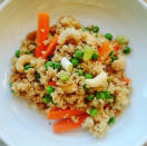 <p>Quinoa, cashews, lemon juice, tamari, sesame oil, carrot, peas and spring onion [Photo: Instagram/bonhealth] </p>