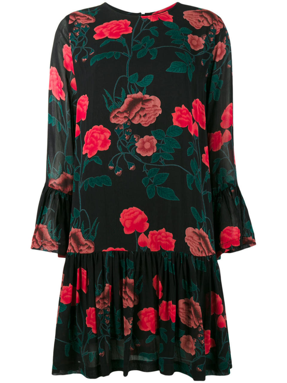 Ganni floral-print drop-hem dress, £115