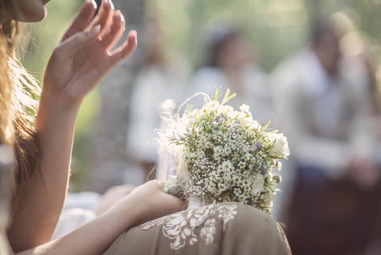 The groom invited 200 fake guests, much to his bride's surprise [WestEnd61/REX/Shutterstock]