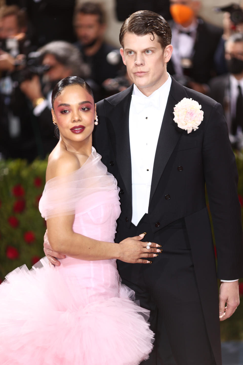 Tessa Thompson in Carolina Herrera and Wes Gordon at The 2022 Met Gala. - Credit: Christopher Polk for Variety