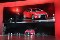 The 2015 Toyota Camry is introduced at the New York International Auto Show, Wednesday, April 16, 2014, in New York. (AP Photo/Mark Lennihan)