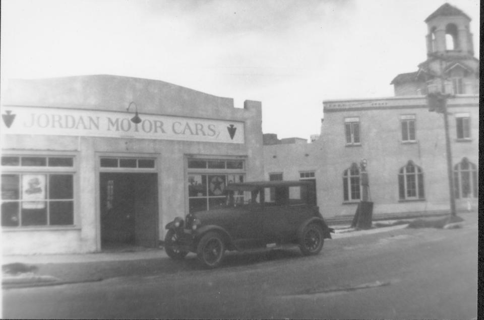 Showroom for the Jordan Motor Co., which was known for colorful advertising.