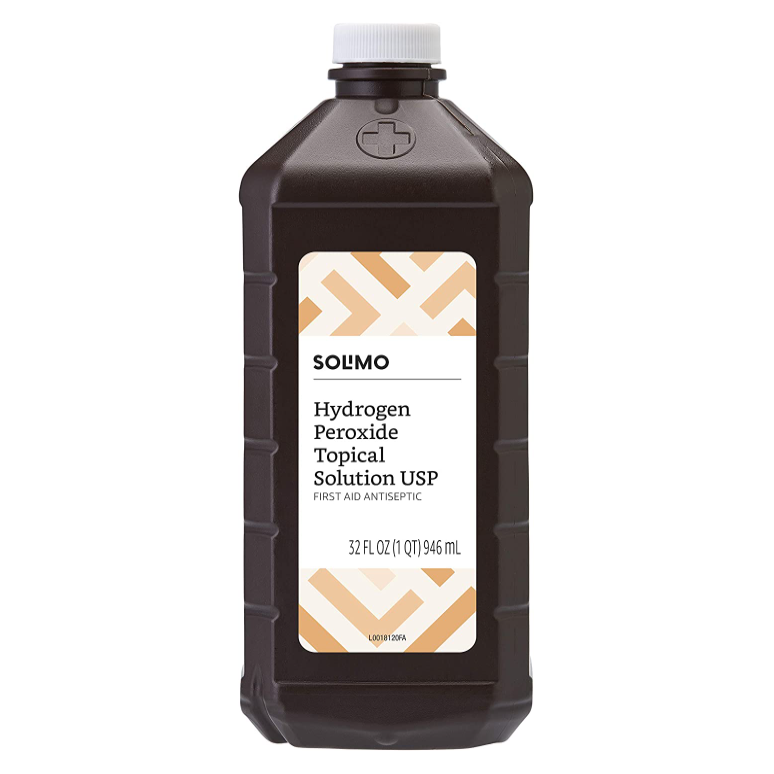 Amazon Brand Solimo Hydrogen Peroxide; best way to clean ears