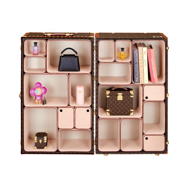 Travel Trunk-Inspired Shelves : Louis Vuitton Cabinet of