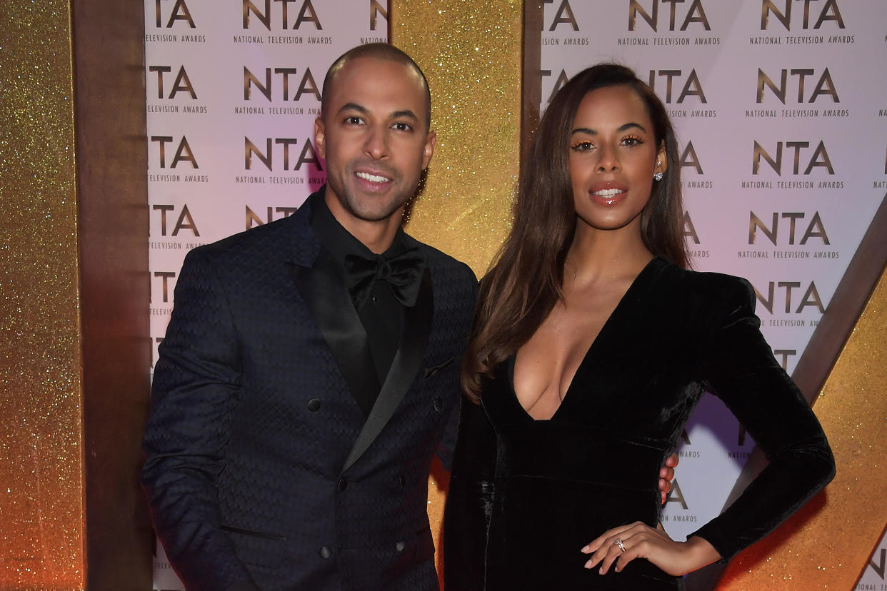 Marvin Humes and Rochelle Humes attend the National Television Awards 2020 at The O2 Arena on January 28, 2020 in London, England. (Photo by David M. Benett/Dave Benett/Getty Images)