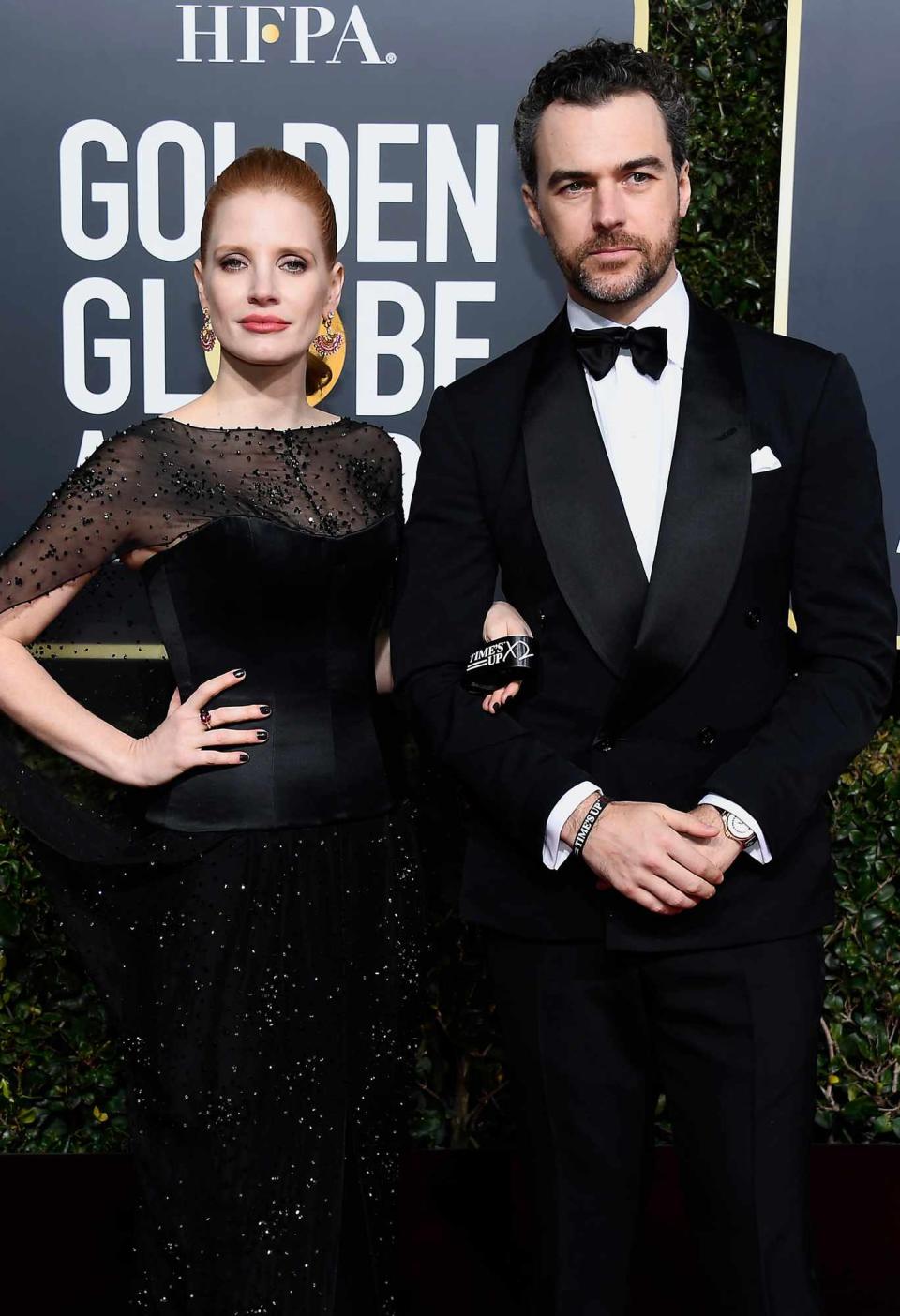 Jessica Chastain and Gian Luca Passi de Preposulo arrive to the 76th Annual Golden Globe Awards held at the Beverly Hilton Hotel on January 6, 2019