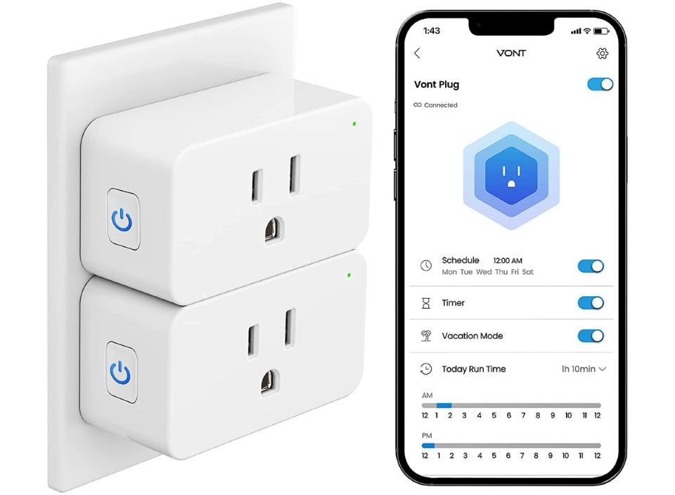 Use your voice instead of your hands to control multiple plugged-in devices using the Vont Smart Plug. (Source: Amazon)