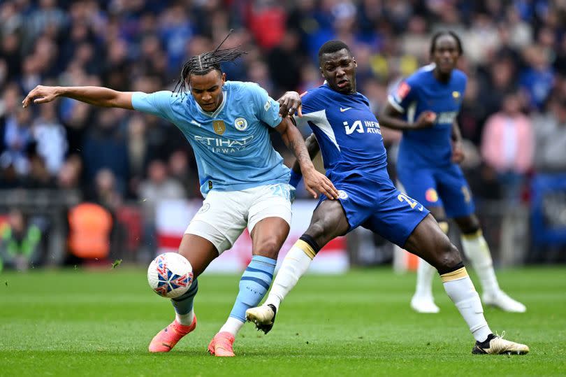 Moises Caicedo received a yellow card in Chelsea's FA Cup semi-final defeat at the hands of Man City